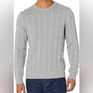 Goodthreads Mens Sweater Gray Fisherman Cable Crew Neck Long Sleeve Size 3XL NEW